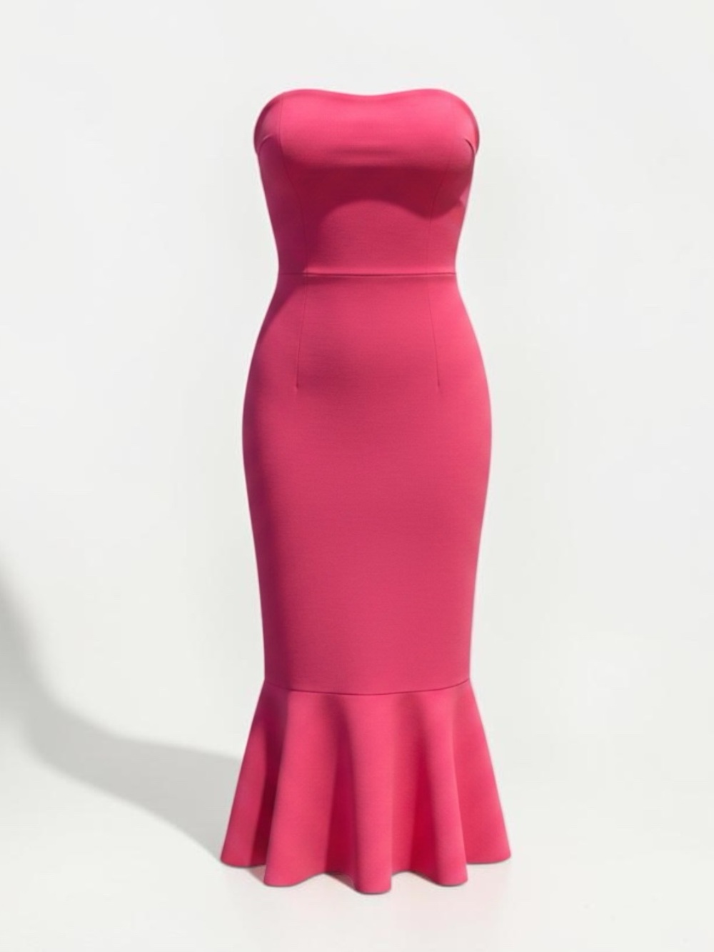 Cinq à Sept Pink Luna Strapless Ruffle Trumpet Dress - Size 6